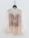 Joyce Bao Fall/Winter 2025 Irregular Lace Windowpane Long-Sleeve Shirt JB-JB01-01007-MIBAI (Off-white)